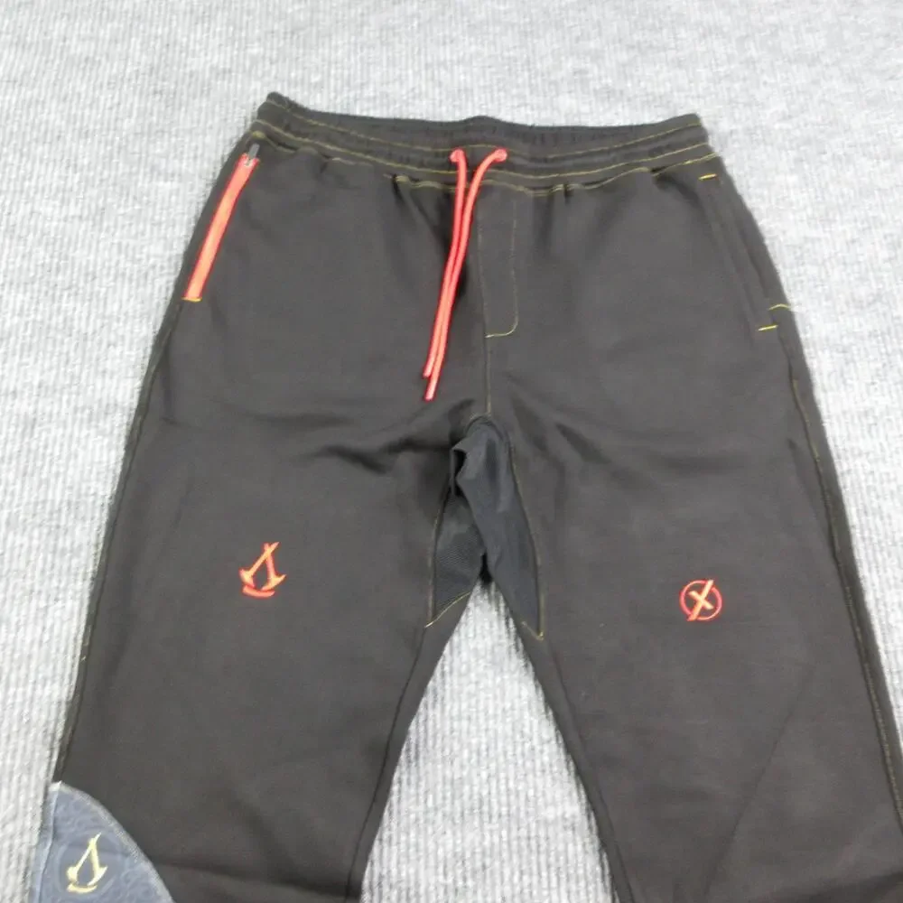 SUPERX Pants Mens 3XL Black Jogger Jersey Assassins Creed Yasuke 35x28.5* NWT